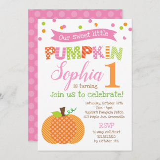 Little Pumpkin (Mädchen) Geburtstagsparty Einladung