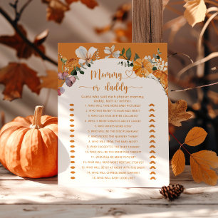 Little Pumpkin Mommy oder Daddy Baby Dusche Spiel