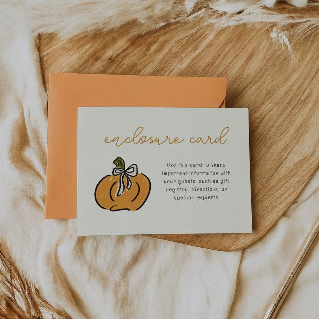 Little Pumpkin Niedlich Baby Dusche Begleitkarte (Cute pumpkin baby shower enclosure card.)