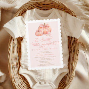 Little Pumpkin Niedlich Pink Bow Baby Dusche Einladung