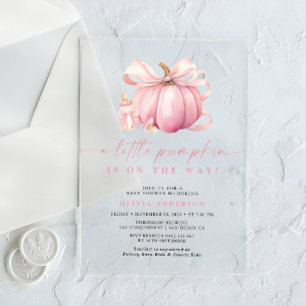 Little Pumpkin Niedlich Pink Girl Babydusche Acryleinladungen