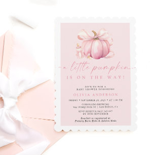 Little Pumpkin Niedlich Pink Girl Babydusche Einladung