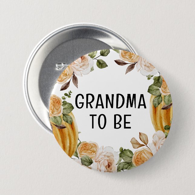 Little Pumpkin Oma to Be Fall Baby Shower Button (Vorne & Hinten)