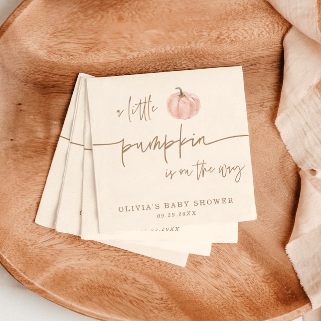 Little Pumpkin On The Way Fall Baby Shower Serviette (Von Creator hochgeladen)