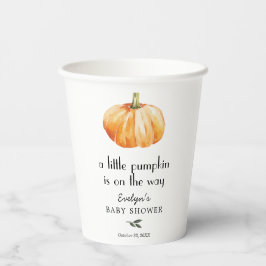 Little Pumpkin on Way Baby Shower Paper Cups Pappbecher