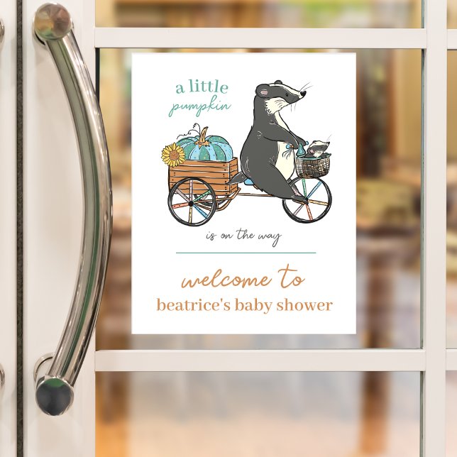 Little Pumpkin on Way Boy Baby Shower Willkommen Fensteraufkleber (Von Creator hochgeladen)