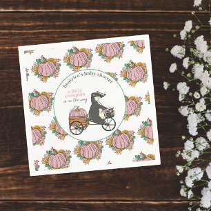 Little Pumpkin on Way Girl Baby Shower Serviette