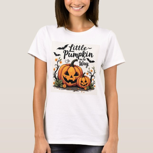 Little Pumpkin on Way Halloween Pregnancy T-Shirt (Vorderseite)
