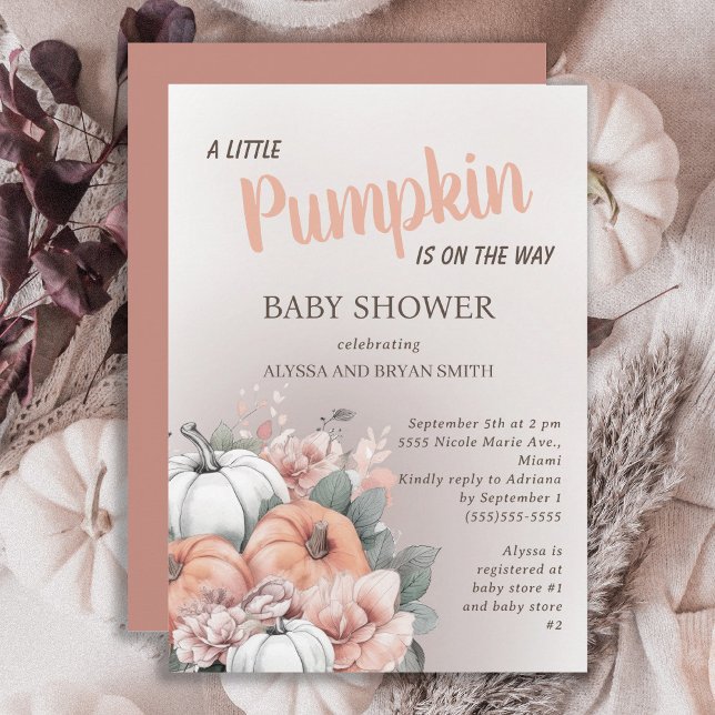 Little Pumpkin on Way Herbst Kinderdusche Einladung (Von Creator hochgeladen)