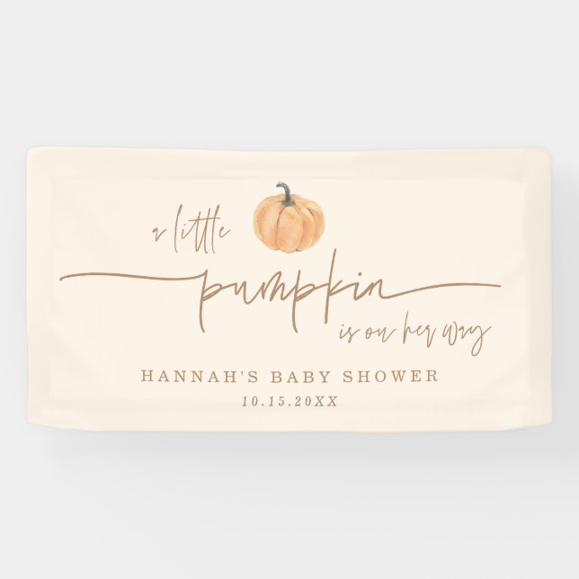 Little Pumpkin on your way Fall Baby Duschbanner Banner (Horizontal)