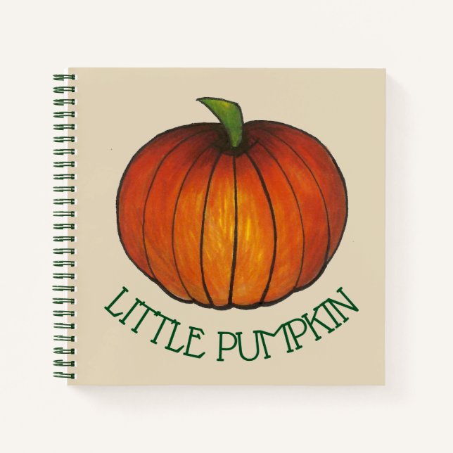 Little Pumpkin Orange Green Fall New Baby Notizbuch (Vorderseite)