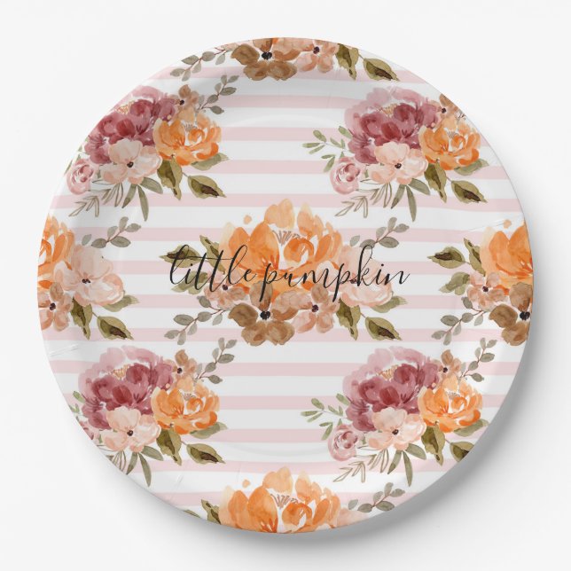 Little Pumpkin Paper Teller Pumpkin Baby Dusche (Vorderseite)