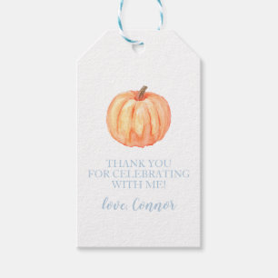 Little Pumpkin Pastel Blauer erster Geburtstag Fav Geschenkanhänger