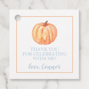 Little Pumpkin Pastel Blauer erster Geburtstag Fav Geschenkanhänger