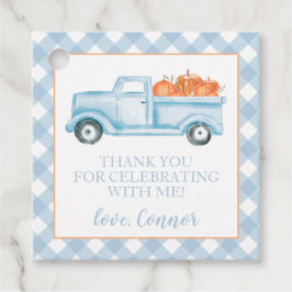 Little Pumpkin Pastel Blue Truck zum ersten Geburt Geschenkanhänger