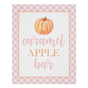 Little Pumpkin Pastel Pink Fall Geburtstagsnahrung Poster