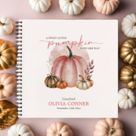 Little Pumpkin Pink Baby Shower Gästeliste Notizbuch