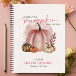 Little Pumpkin Pink Baby Shower Gästeliste Notizbuch