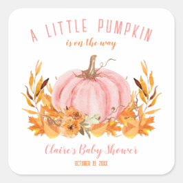 Little Pumpkin Pink Babydusche Square Sticker