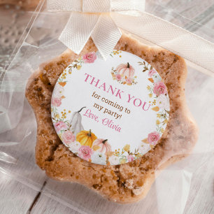 Little Pumpkin Pink Birthday Classic Round Sticker