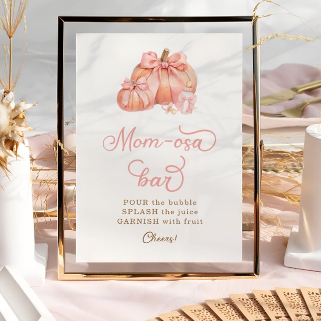 Little Pumpkin Pink Bow Baby Shower Mama-osa Poster (Von Creator hochgeladen)