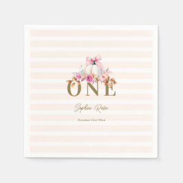 Little Pumpkin Pink Bow Rose 1. Elegant Geburtstag Serviette