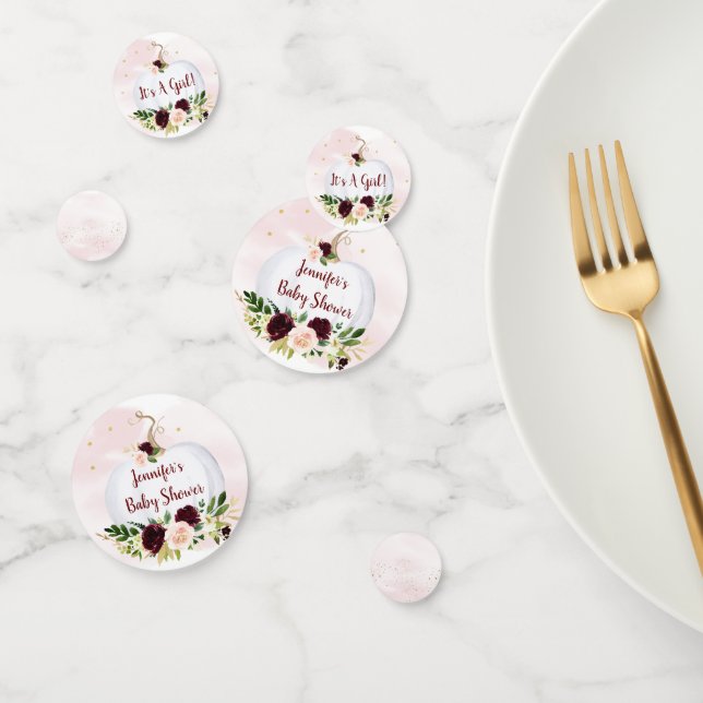 Little Pumpkin Pink Burgundy Gold Baby Dusche Konfetti (Gruppe)