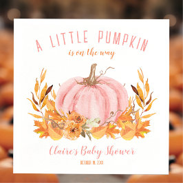 Little Pumpkin Pink Fall Girl Babydusche Napkins Serviette