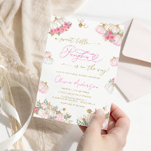 Little Pumpkin Pink Floral Girl Babydusche