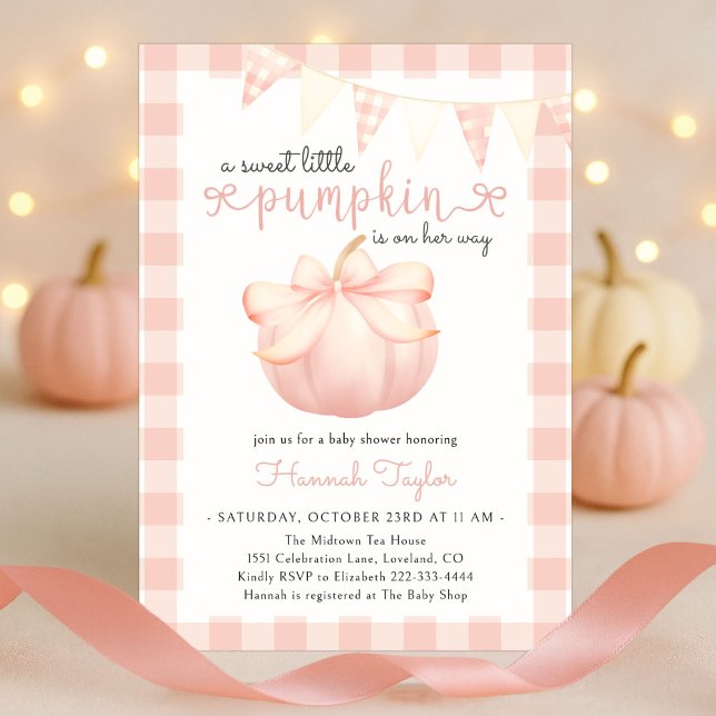 Little Pumpkin Pink Girl Babydusche Einladung (Von Creator hochgeladen)