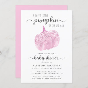 Little Pumpkin Pink Glitzer Sparkle Kinderdusche Einladung