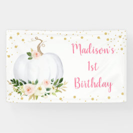Little Pumpkin Pink Gold Geburtstag Banner