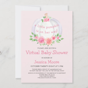 Little Pumpkin Pink Virtual Baby Dusche Einladung