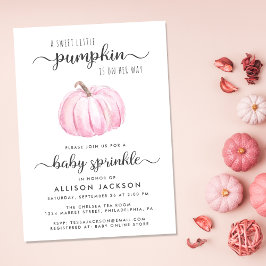 Little Pumpkin Pink Watercolor Baby Sprinkle Einladung
