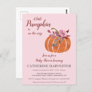 Little Pumpkin Rustic Autumn Baby Showcard Postcar Postkarte