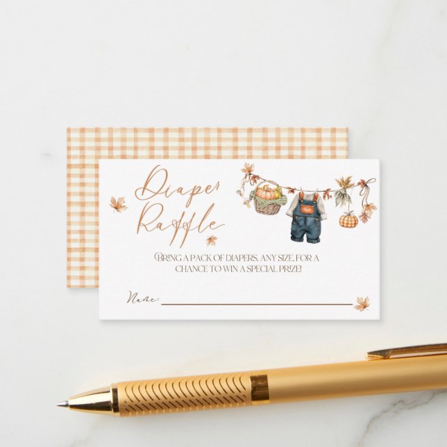 Little Pumpkin Rustic Baby Showkarte Begleitkarte (Vorderseite/Rückseite Beispiel)