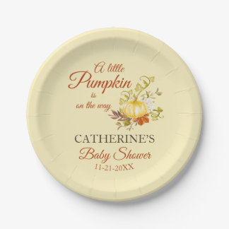 Little Pumpkin Rustic Fall Baby Dusche Pappteller