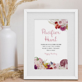 Little Pumpkin Rustic Floral Schnuller Hunt Game Poster