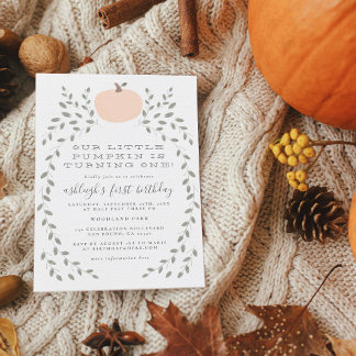 Little Pumpkin Rustic Girl's First Birthday Party Einladung
