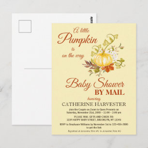Little Pumpkin Rustic Virtual Baby Dusche per Mail Postkarte