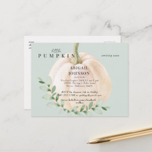 Little Pumpkin Sage Baby Dusche Ankündigungspostkarte