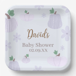 Little Pumpkin Soft Blue Baby Dusche Pappteller