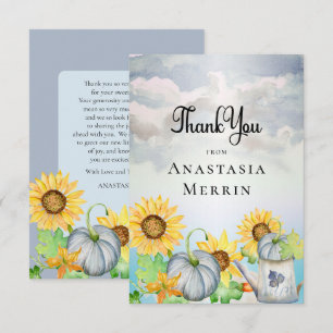 Little Pumpkin   Sonnenblumen Kinderdusche Dankeskarte