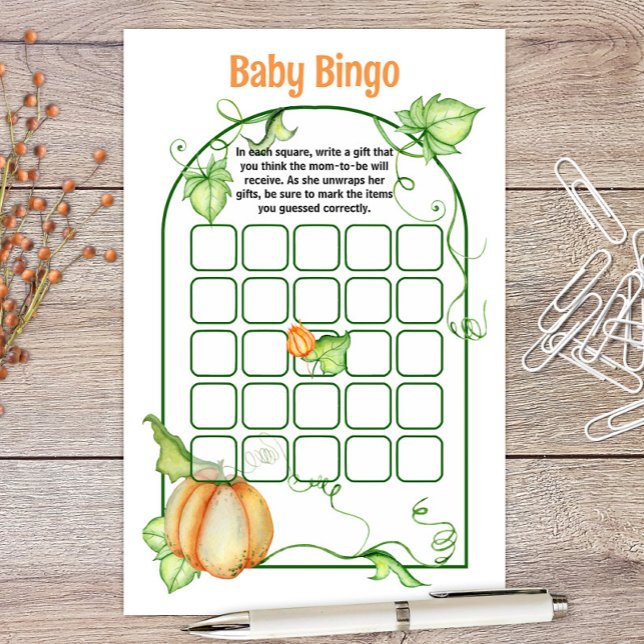 Little Pumpkin Storybook Baby Shower Bingo Game (Von Creator hochgeladen)