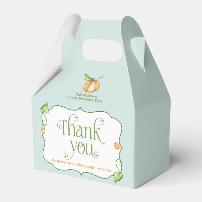 Little Pumpkin Storybook Neutral Baby Shower Geschenkschachtel (Vorderseite)