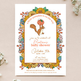 Little Pumpkin Sunflower Squirrel Baby Dusche Einladung