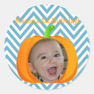 Little Pumpkin Themed 1. Geburtstagsticker Runder Aufkleber
