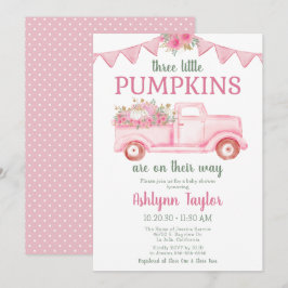 Little Pumpkin Triplet Girl Baby Dusche Einladung