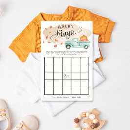 Little Pumpkin Truck Baby Bingo Paper Game Card Flyer