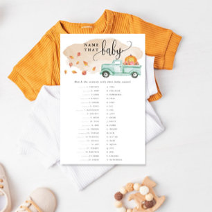Little Pumpkin Truck Baby Matching Paper Game Card Flyer